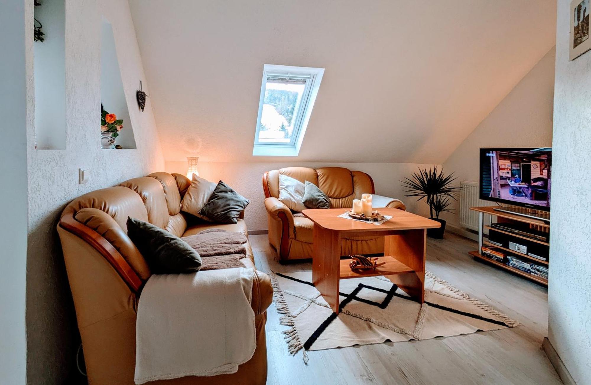 Waldblickwohnung Mit Schoener Terrasse Und Kamin Sebnitz Exterior foto